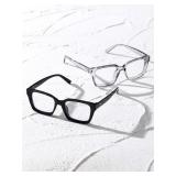 2 Pcs Plastic Geometric Frame Fashion Academic...