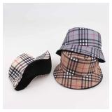 -Casual Plaid Fishing Cap Spring Summer Bucket...