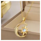 Women's Light Luxury Fashion Moon Necklace...
