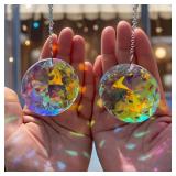 2pcs, Round Crystal Sun Catchers, Glass Prism...