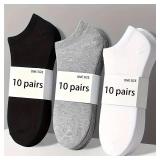 5/10-Pack Unisex Comfort-Fit Ankle Socks For...