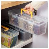 1/7pcs Plastic Spice Storage Box with Handle...