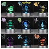 Pokemon 3D Crystal Ball Figure Toys Pokeball...