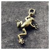Mini Cute Brass Climbing Frog Statue DIY...