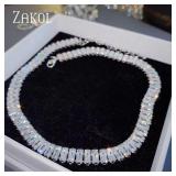 ZAKOL Korean Fashion Rectangle Zircon Choker...