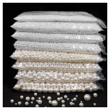10-1000pcs White ABS Imitation Pearls Without...