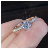 Huitan Classic 4 Claws Design Round Zirconia...