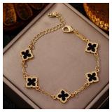 Luxury Vintage Rhinestone Four Leaf Clover...