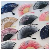1Pc Vintage Silk Folding Fan Retro Chinese...