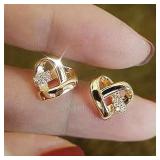 Huitan Eternity Love Earrings Ear Stud Piercing...