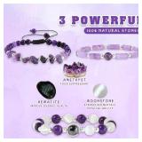 3pcs/Set Body-Purifying Amethyst Bracelet for...