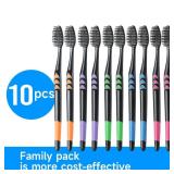 10 Pcs Family pack toothbrush, Bamboo Charcoal...