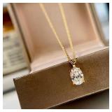 Huitan Simple Oval Shape Zirconia Pendant...