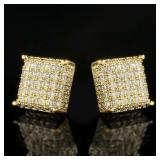 Huitan Women Men Stud Earrings Classic Square...