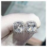 Huitan Classic Cushion Shape Stud Earrings with...