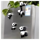 Cute Soft Plush Panda Magnet - Oval Fabric...