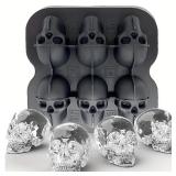 Skull Ice Ball Mold Silicone 3D Flexible Ice...