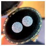 Huitan Dainty Round Shaped Stud Earrings for...