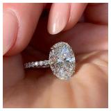 Huitan Oval Finger Ring Band Dazzling Brilliant...