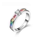 Real 100% 925 Sterling Silver Color Rainbow...