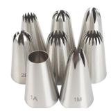 8pcs Piping Nozzles Set, Stainless Steel Icing...