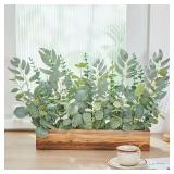 20Pcs Artificial Eucalyptus Leave Stems Bouquet...