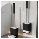 WORTHBUY Long Handle Plastic Toilet Brush With...