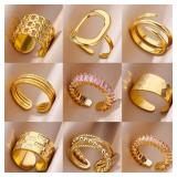 316L Stainless Steel Rings for Women Gold Color...
