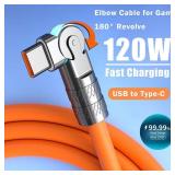 120W 7A Fast Charge USB Type C Cable 180 Degree...
