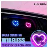 Solar Powered Car Neon Light Wireless Cute...