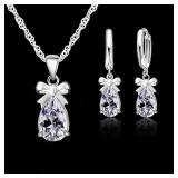 New Gift Set Real 925 Sterling Silver Color...