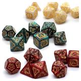 7-piece Dragon Pattern DND Dice Set, Multi...