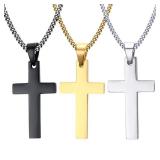 Fashion Stainless Steel Cross Pendant Necklace...