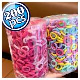 200PCS Women Girls Colorful Nylon Elastic Hair...