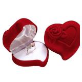 Heart Shape Velvet Ring Box Jewelry Display...