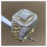 Domineering Gold Color Hip Hop Ring for Men...