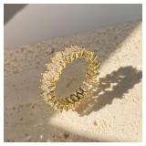 Classic Baguette Cubic Zirconia Engagement...