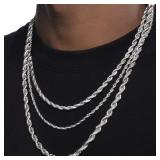 2/3/4/5/6 MM Rope Chain Necklaces For Men Women...