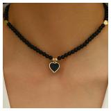 Bohemian handmade beaded heart-shaped...