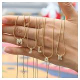 Cute English Letter Initial Necklace 18K Gold...
