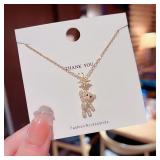 Obega Lovely Bear Necklaces for Women Cubic...