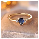 Minimalist Pear Cut Royal Blue Stone Water Drop...