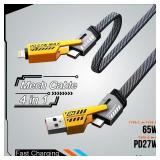 4 in 1 Mecha Fast Charging Data Cable Cord PD...
