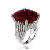 Huitan Gorgeous Square Dark Red Cubic Zirconia...