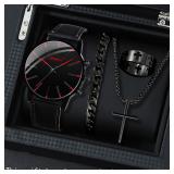4 Pcs/set, Casual Men's Watchs Men's Watch Set...