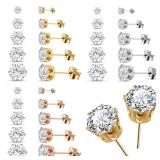 10PCs Shiny CZ Cubic Zirconia Paved Stud...