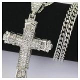 1 Simple Style MEN'S Rhinestone Christian Cross...