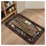 1pc Floral & Letter Graphic Door Mat Doormat...