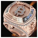 Luxurious Bitcoin Commemorative Ring Creative...