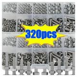 Hex Nuts and Bolt Set - 320 pieces, durable M2...